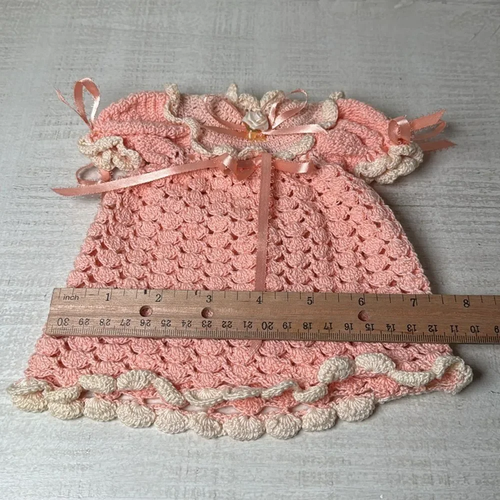 Toilet Paper Vintage Cover Doll Peach Crochet Grandma Cottage Victorian